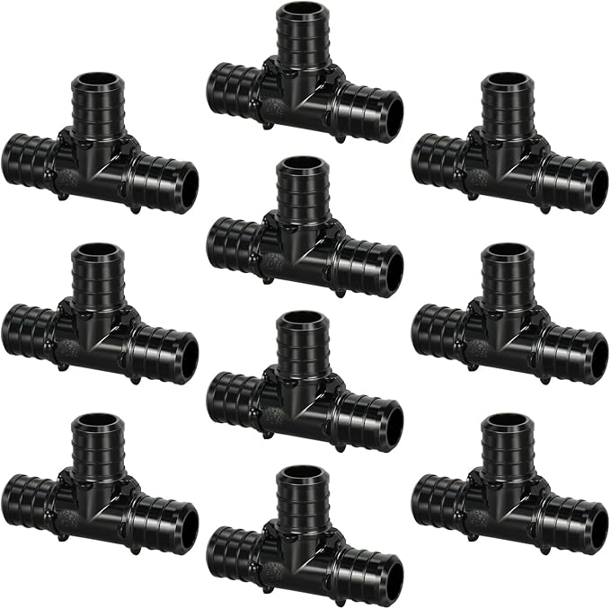 10pcs 3/4" Poly PPSU Barb Crimp PEX Tee Fitting, No Lead | by Unknown