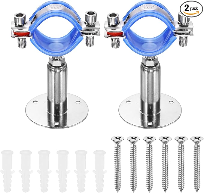 HARFINGTON 2 Set Wall Mount Ceiling Mount Pipe Supports 304 Stainless Steel by HARFINGTON