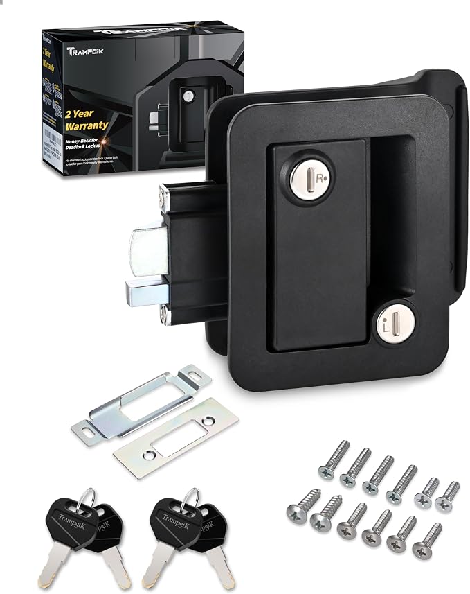 Engineering Plastic Camper Door Lock, RV Door Lock Replacement, Fit 3.65" x by TrampgiK