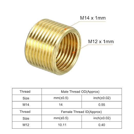 MECCANIXITY Thread Reducing Nuts Insert M14 x 1mm Male to M12 x 1mm Female - Image 4