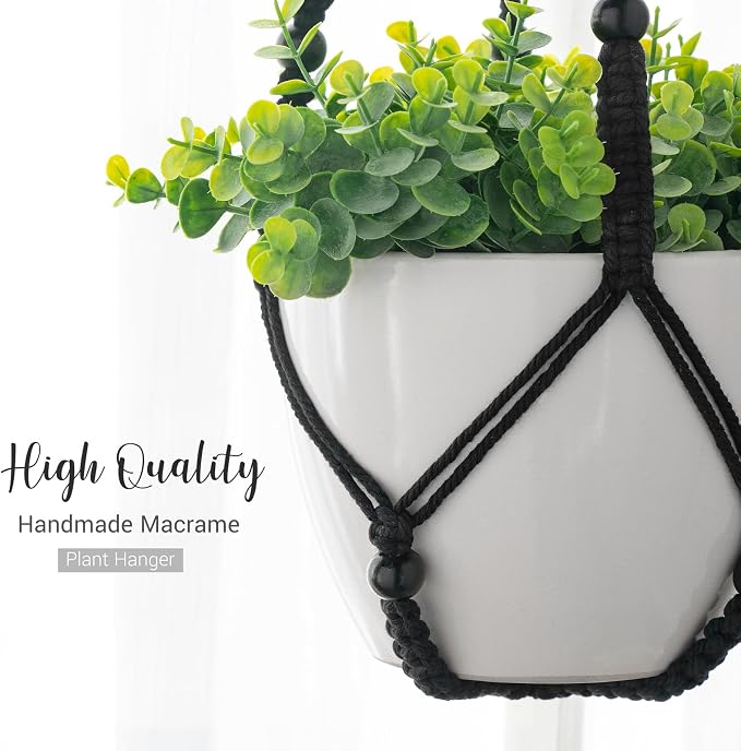 Mkono 3 Pack Macrame Plant Hangers Hanging Planters - Image 6