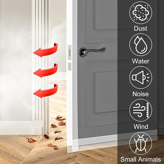 ToLanbbt T-Shaped Door Draft Stopper 1.97 in x 10 FT Silicone Weather Stripping - Image 4