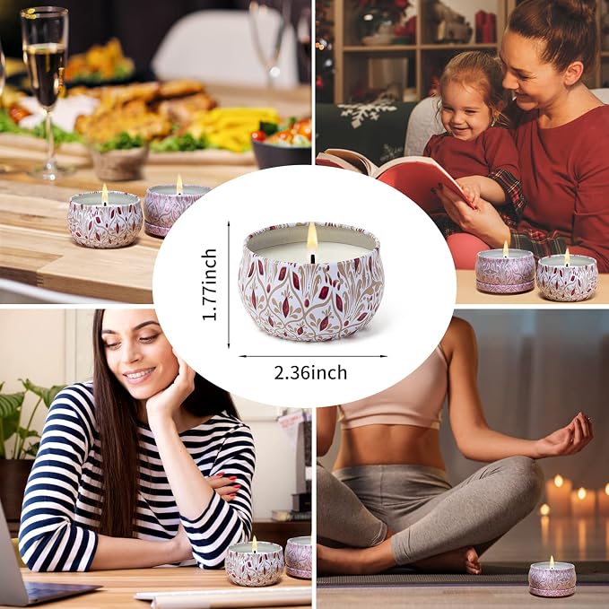 Aromatherapy Candles for Home Scented 2 Pack 2.5 oz Natural Floral Cherry and - Image 5