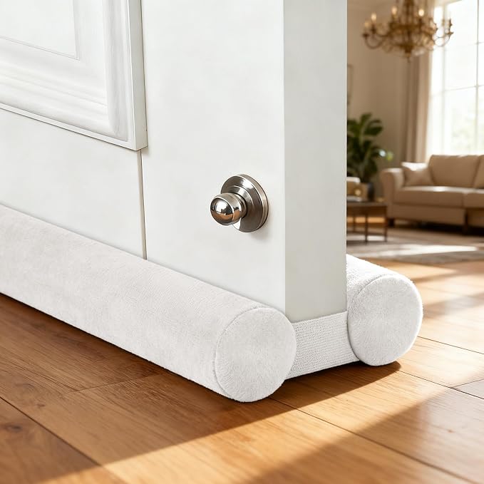 Premium Velvet Under Door Draft Stopper, 30-36 Inch Adjustable Double Sided by AmugretHome