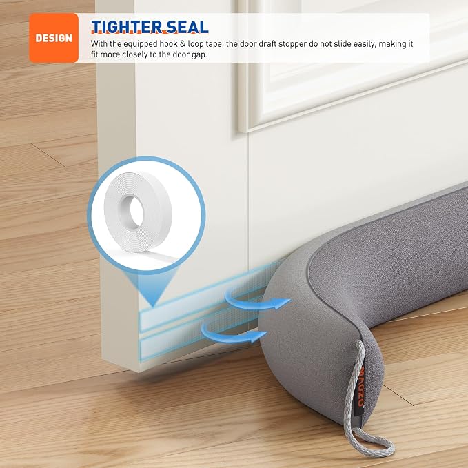 MAGZO Weighted Door Draft Stopper 32 Inches, Under Door Gap Filler Seals 3" Gaps - Image 6