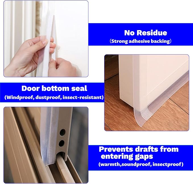 Silicone Weather Stripping Seal Door Tape 16.5 Feet Strip Bottom Draft - Image 3