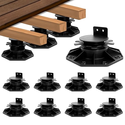 12 Pack Adjustable Deck Support Pedestal, 1-3/16" to 2-3/4" | Heavy Duty Deck by MCCKLE