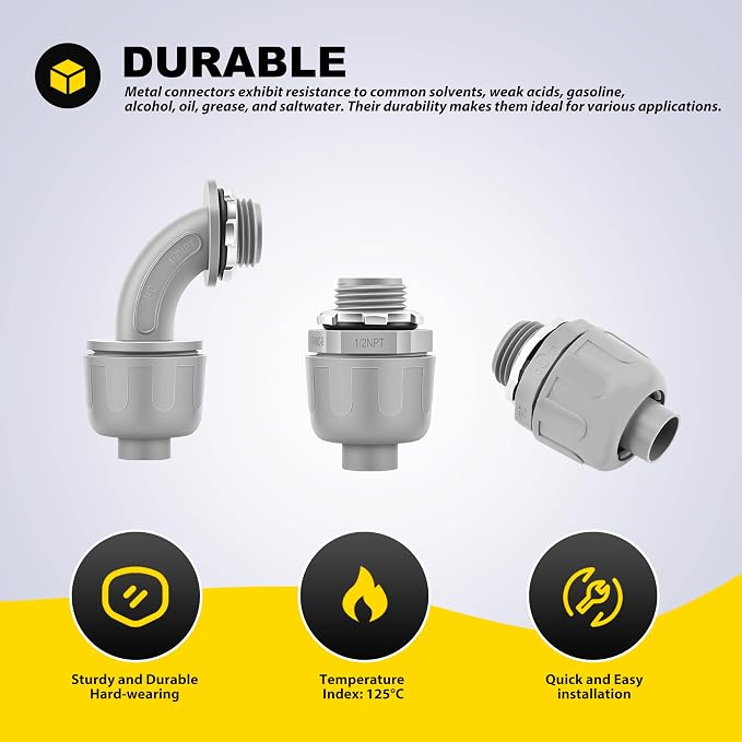10 PCS 3/4" Liquid Tight Connector NPT Non-Metallic - Image 3