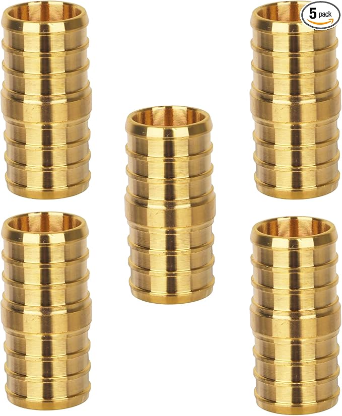 1/2" Pex Coupling, Pex Fittings, Heavy-Duty Brass Crimp Fittings by KAINGA