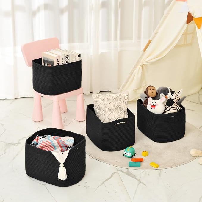 ICERZCZ Storage Baskets for Organizing & Shelves, Woven Cotton Rope - Image 8