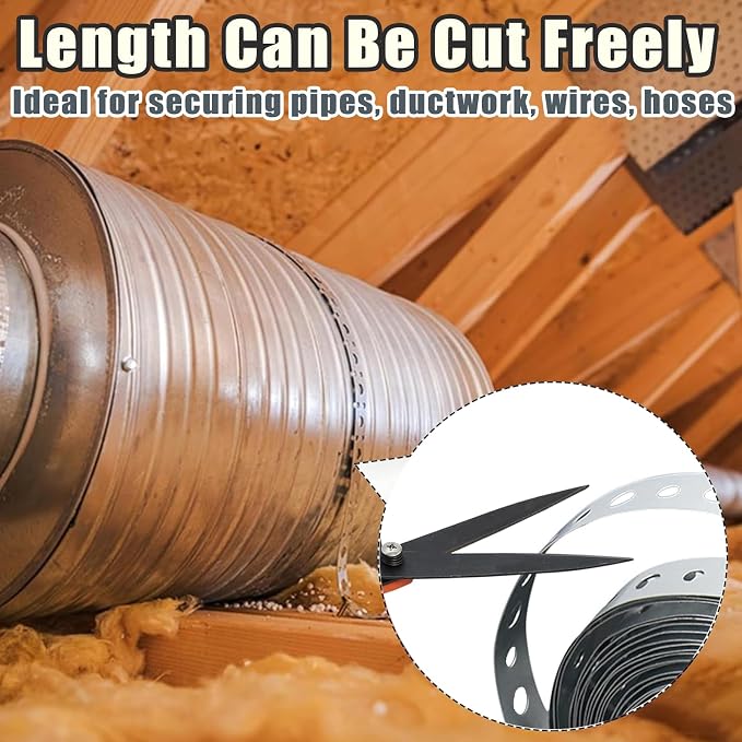 2 Roll Galvanized with Holes Metal Pipe Strap - Image 4