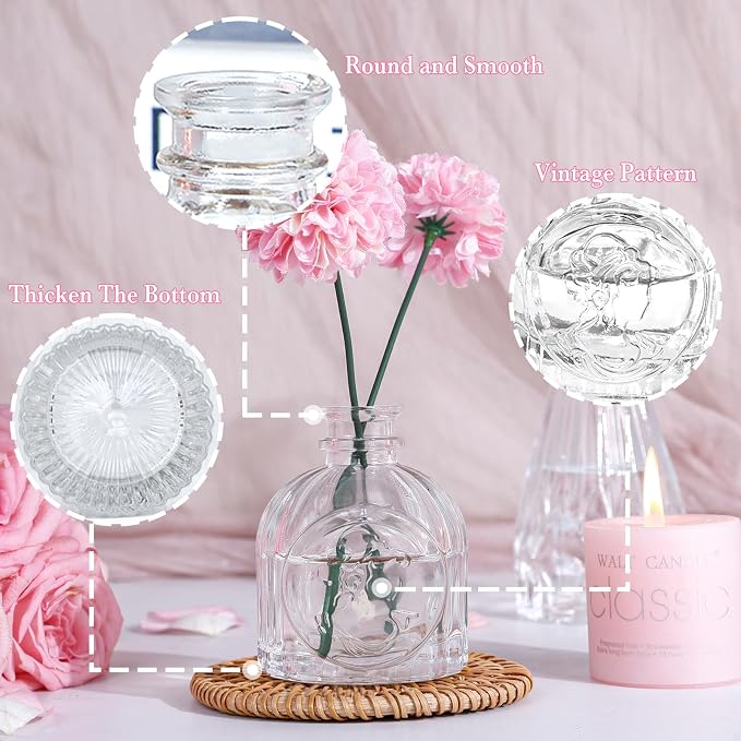 UPBUD Clear Glass Bud Vases Set of 12, Small Vases - Image 8