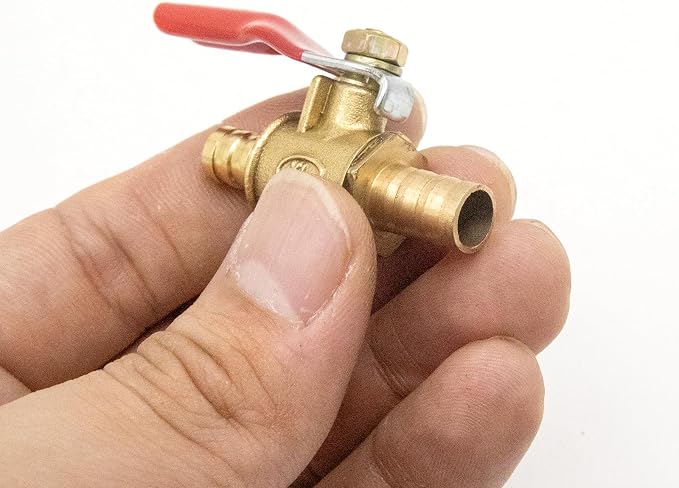 4-Pack 5/16 Inch Brass Ball Valve, 8mm Hose Barb - Image 4
