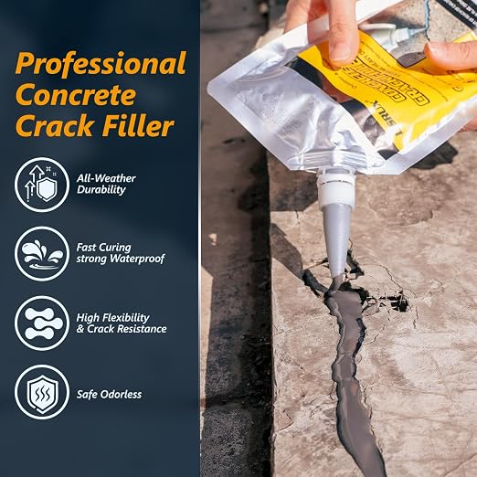 Concrete Crack Filler, 1 LB High Elasticity Cement Crack Filler, Self-Leveling - Image 2