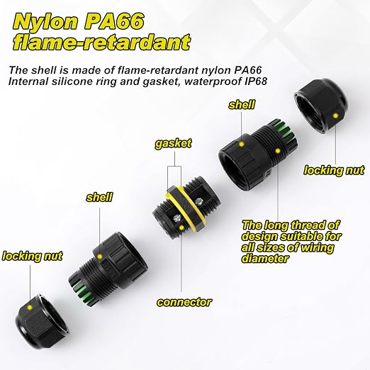 Relaxweex 4 Pcs M16-2pin Ip68 Outdoor Waterproof Electrical Junction Box - Image 3