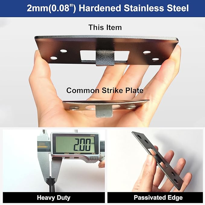Oversized Strike Plates 2 Pack, Heavy Duty Version, Matte Black | Extra Large - Image 5