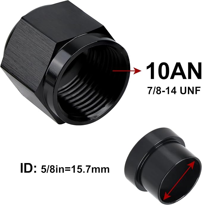 EVIL ENERGY 10AN Female Hardline Tube Nut & Sleeve Aluminum Fitting - Image 2