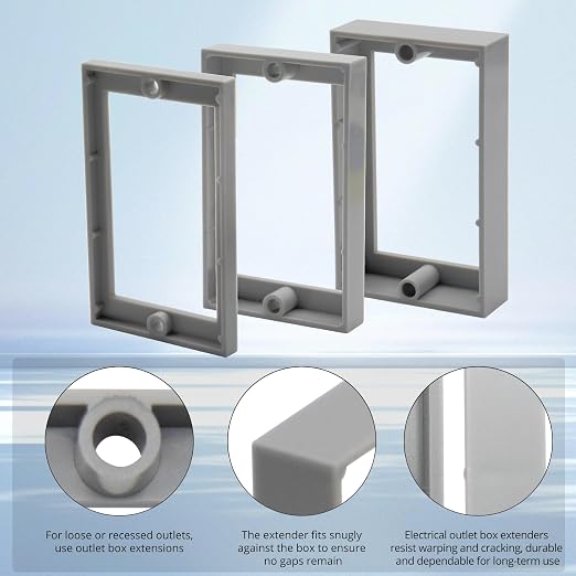 HXH Single Gang Receptacle Outlet Box Extender, 3/4 Inch, 1 Pack | - Image 5