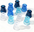 Blue Candlestick Holders 12 Pcs, Ribbed Taper Candle Holders by WDHODEC