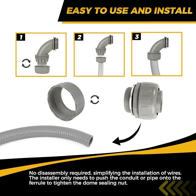 Conduit Connectors, 2 Inch Liquid Tight Connector NPT Non-Metallic - Image 5