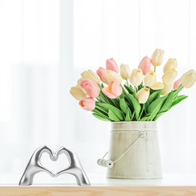 Small Heart Hands Sculpture Decor - Image 2