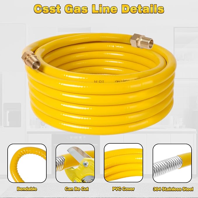 100Ft 3/4" CSST Gas Line, Flexible Stainless Steel Tubing Pipe | Anti-Cracking - Image 4