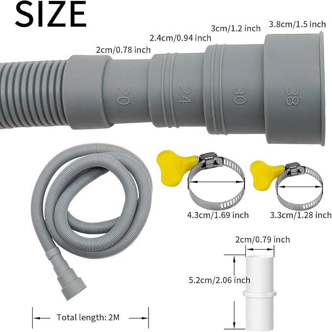 6.5ft Universal Washing Machine Drain Hose Extension Kit - Image 2