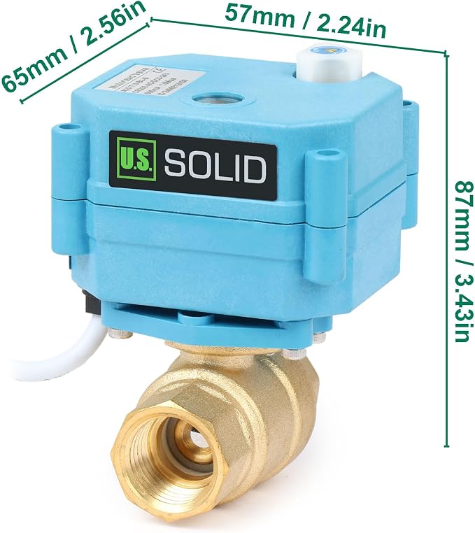 U.S. Solid 1/2inch Brass Motorized Ball Valve, Full Port NPT, IP67 Waterproof - Image 7