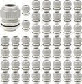 50 Pack NPT 1/4" Cable Glands Waterproof Adjustable 4-8mm Cable Connectors Grey by LeMotech