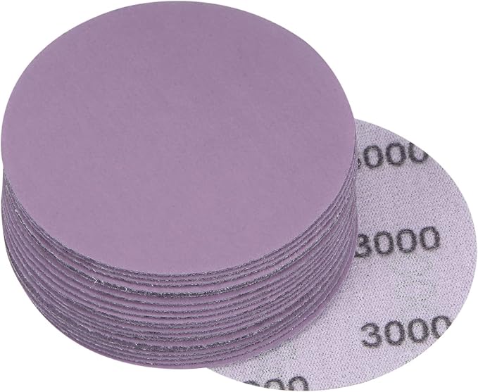 uxcell 20Pcs 3-Inch Purple Sanding Discs 3000 Grits Hook and Loop Professional by uxcell