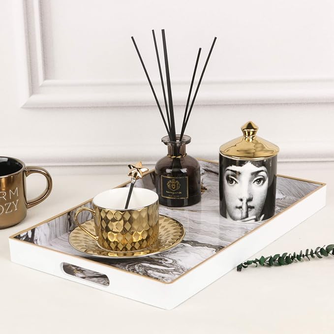 Decorative Tray, Marbling Plastic Tray - Image 3