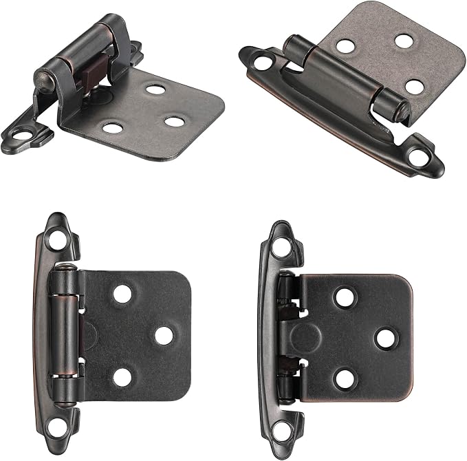 Oil Rubbed Bronze Cabinet Hinges, 1/2” Overlay, 4 Pack | - Image 6