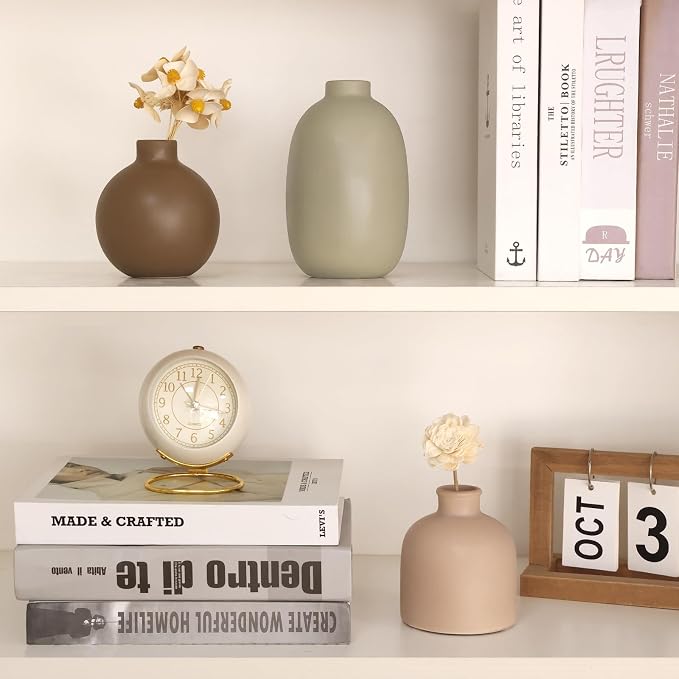 CUCUMI Ceramic Vase Set of 5, Home Decor Farmhouse Décor Handmade | Pottery - Image 6