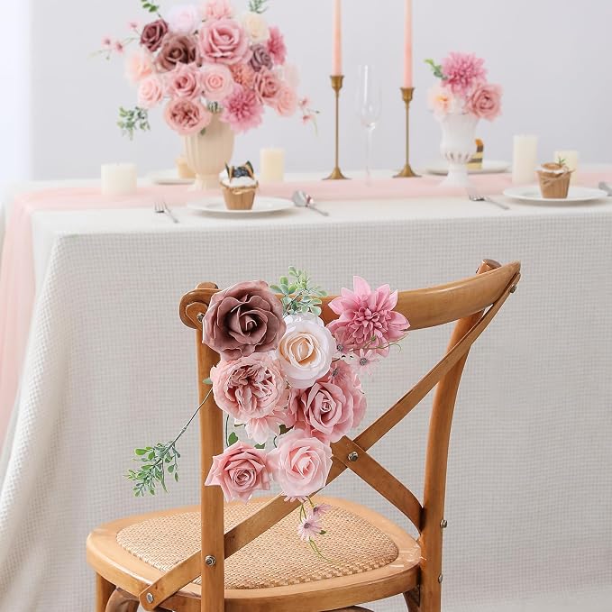 Artificial Flowers Fake Rose Flowers Dahlia - Image 6