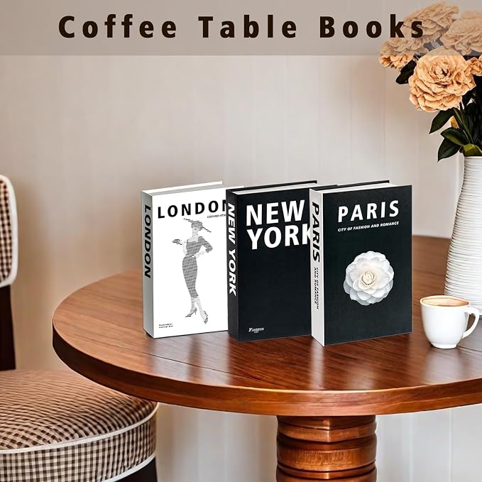 Decorative Books Set of 3, Faux Coffee Table Books - Image 8