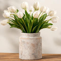 Ceramic Flower Vase 7.5 inch Farmhouse Rustic Vase by Dobbyby