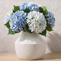 White Ceramic Flower Vase for Centerpieces, 5.2in Small Hydrangea Vase | by CUCUMI