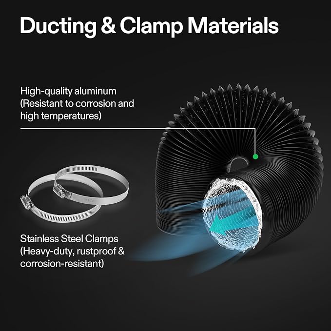 VIVOSUN 8 Inch 25 Feet Flexible Aluminum Ducting - Image 4