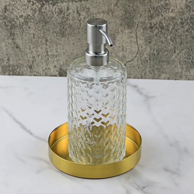 FREELOVE 5 Inch Brushed Gold Round Tray, Stainless Steel Brass Decorative Tray - Image 7