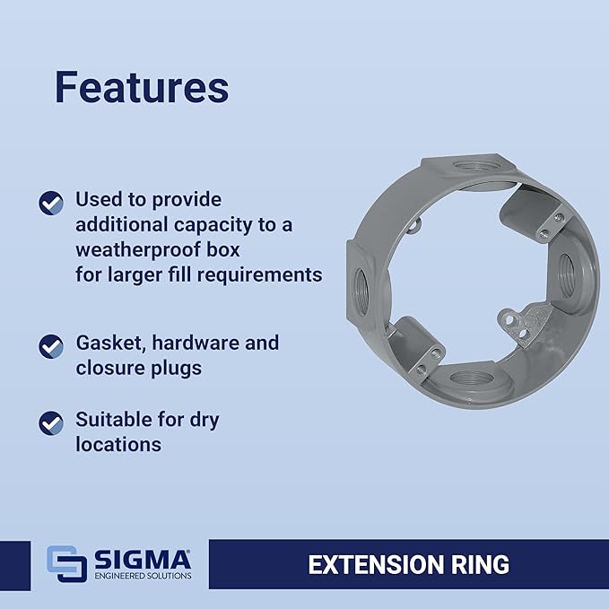 Sigma Engineered Solutions 14236 Weatherproof Round Extension Ring - Image 2