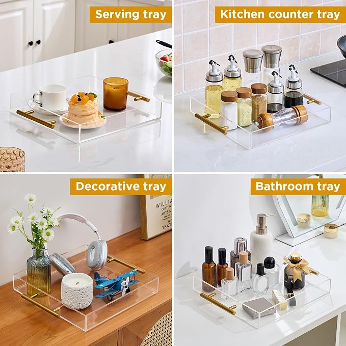 12"x12" Clear Acrylic Serving Tray - Image 4