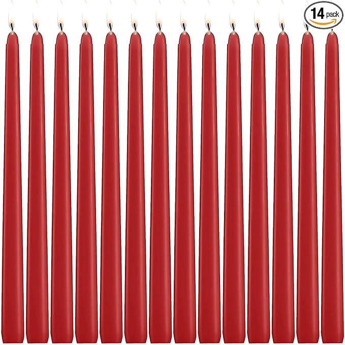 14 Pack Red Taper Candles by Howemon