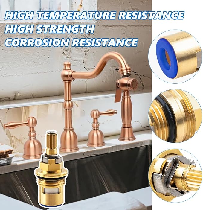 Cartridge for Kohler K-GP77005-RP & K-GP77006-RP Faucet Ceramic Valve, Hot and - Image 3