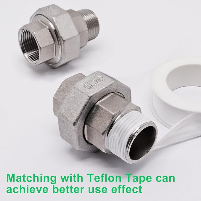 2Pcs Cast Pipe Fittings Union, 3/4" NPT Male x 3/4" NPT Female Thread 304 - Image 5