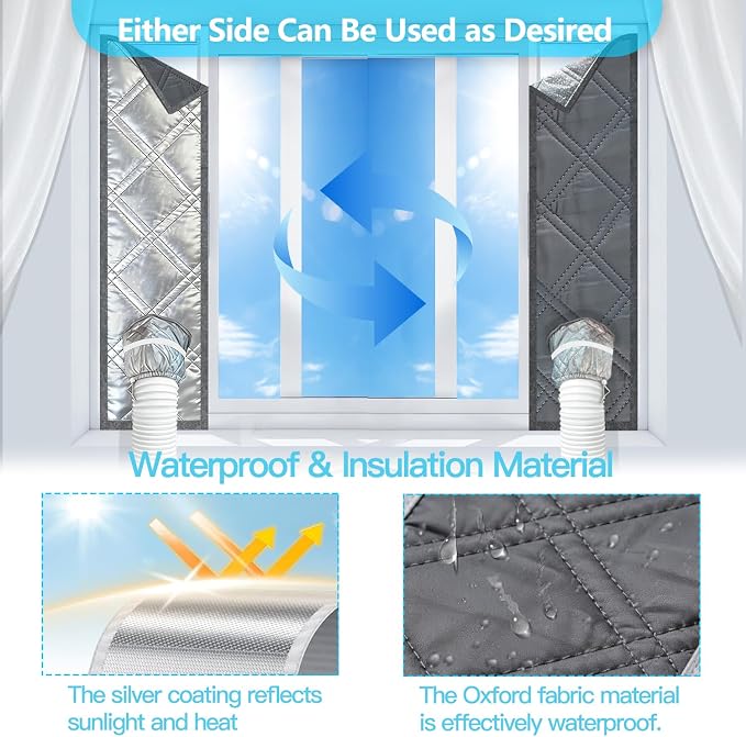 3-Layer Insulated Portable AC Window Seal Kit Max 70" Stepless Adjustable - Image 4