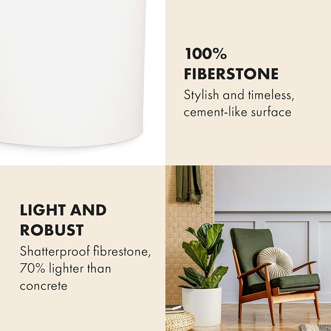 Fox & Fern Large Planter for Indoor or Outdoor, Matte White, 14.6 Inch | UV & - Image 5