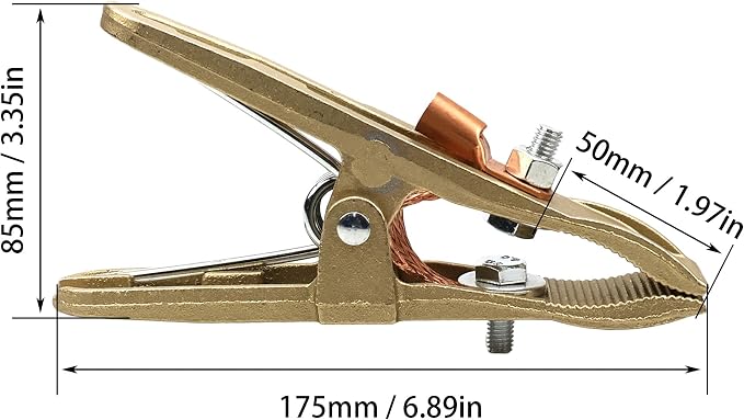 500-Amp Welding Ground Clamp, Brass A-shape Earth Clamp - Image 2