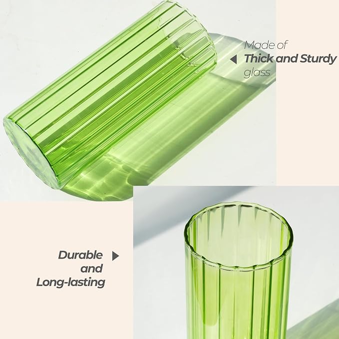 ComSaf Glass Cylinder Vase 8 Inch Tall, Hurricane Floating Candle Holder - Image 6