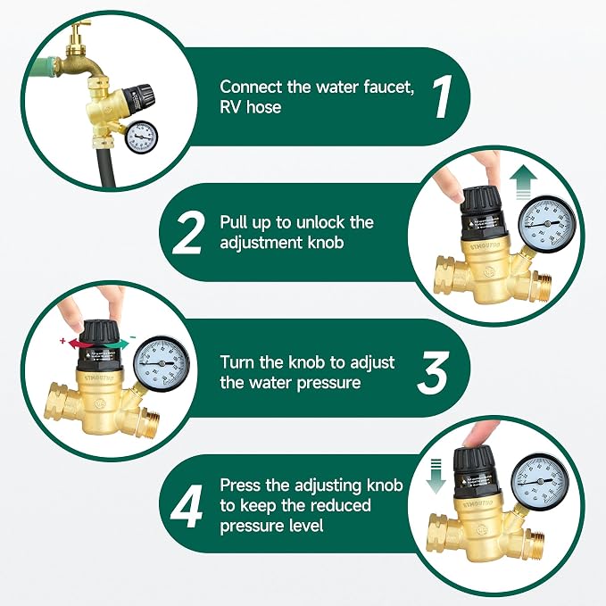 STMOUTUO RV Water Pressure Regulator Valve - Image 8