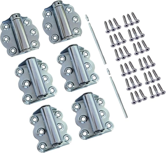 Door Spring Hinges, Zinc Plated, 2 Set, Made in Taiwan by QCAAHardware